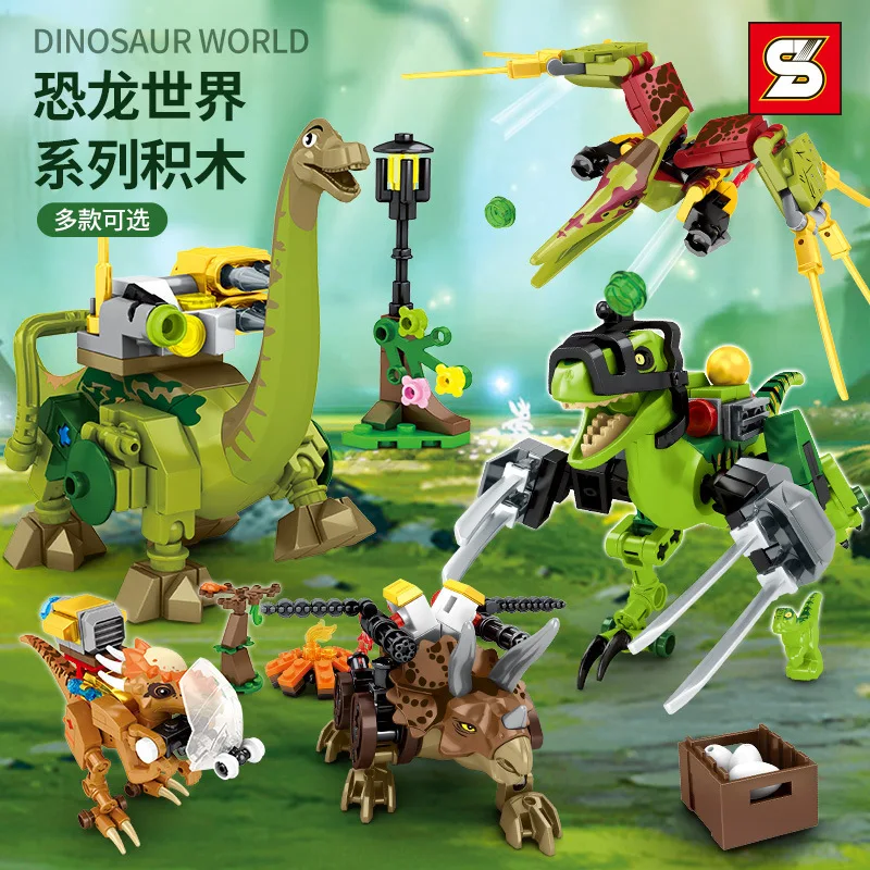 8Pcs/Set Dino Pterodactyl Velociraptor T-Rex Triceratops Building Blocks Jurassic World 2 Bricks Toys For Children
8Pcs/Set Dino Pterodactyl Velociraptor T-Rex Triceratops Building Blocks Jurassic World 2 Bricks Toys For Children