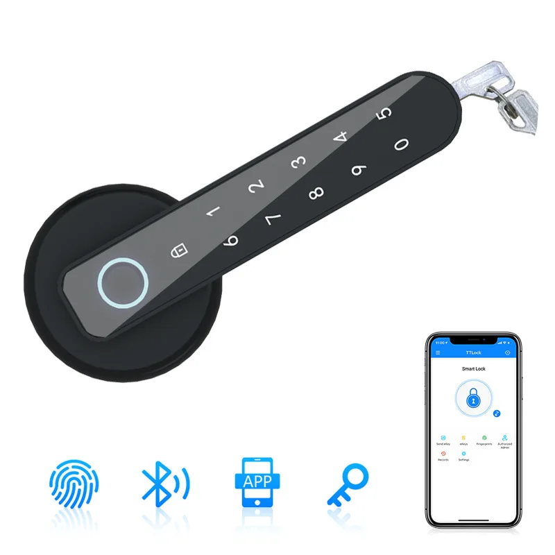 Zinc Alloy Fingerprint Door Lock Smart Bluetooth Password Handle Lock APP Unlock Keyless Entry Works with TUYA/TTlock VS WAFU WF
Zinc Alloy Fingerprint Door Lock Smart Bluetooth Password Handle Lock APP Unlock Keyless Entry Works with TUYA/TTlock VS WAFU WF