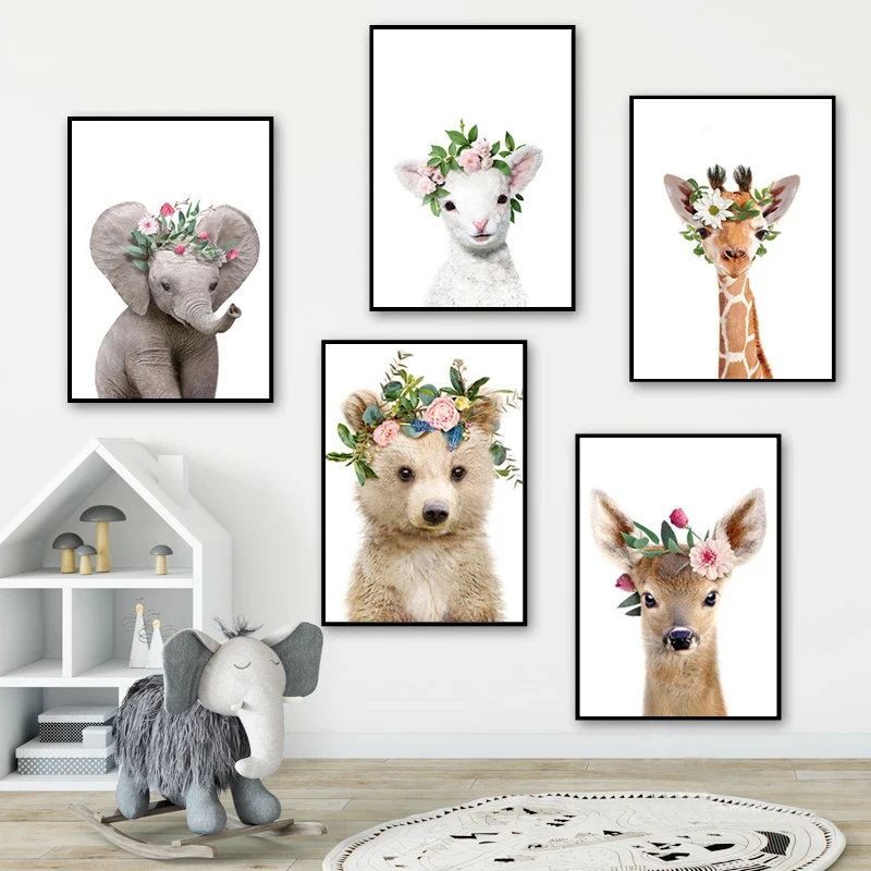 LZN Nordic Posters and Prints Animal Pictures Baby Elephant Deer Zebra Fox Raccoon Wall Art Canvas Painting for Kids Room Decor
LZN Nordic Posters and Prints Animal Pictures Baby Elephant Deer Zebra Fox Raccoon Wall Art Canvas Painting for Kids Room Decor