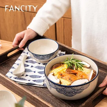 FANCITY Creative Japanese Style Noodle Bowl Soup Bowl Large Ramen Bowl Single Creative Personality Ceramic Bowl Instant Noodle B
FANCITY Creative Japanese Style Noodle Bowl Soup Bowl Large Ramen Bowl Single Creative Personality Ceramic Bowl Instant Noodle B