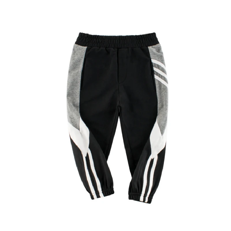 

Children Pants 2-9T Sports Cloths 100% Cotton Spliced Spring Autumn Pencil Pants Girls Boys Full Sweatpants