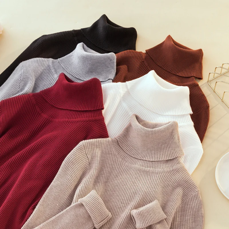 New 2019 Autumn Winter Thick Turn-down Collar High Elasticity Casual Pullovers Female solid Turtleneck Knitted Women Sweater 
New 2019 Autumn Winter Thick Turn-down Collar High Elasticity Casual Pullovers Female solid Turtleneck Knitted Women Sweater