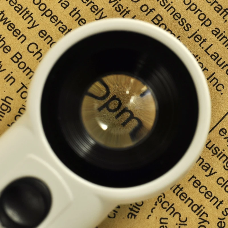 New Handheld Illuminated Magnifier Reading Support 40X Magnification LED Lens Magnifiers Microscope Magnifying Glass