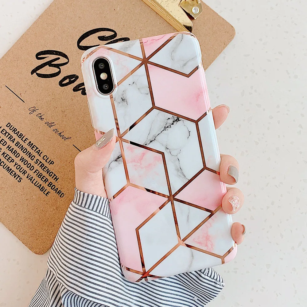 Geometric Phone Case For iPhone XR 11 Pro XS MAX 6 6S 7 8 Plus X Cases Luxury Marble IMD Electroplated Soft Silicone Back Cover
Geometric Phone Case For iPhone XR 11 Pro XS MAX 6 6S 7 8 Plus X Cases Luxury Marble IMD Electroplated Soft Silicone Back Cover
