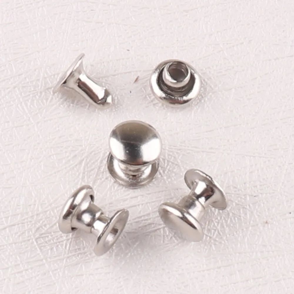 100 set silver Double Cap Rivets Stud Collision Nail Spike Bag Belt Shoes Garment and Metal Tool For DIY Leather craft
100 set silver Double Cap Rivets Stud Collision Nail Spike Bag Belt Shoes Garment and Metal Tool For DIY Leather craft