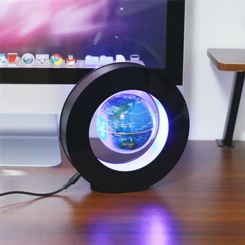 

Round Shape Magnetic Levitation Floating Rotation Globe LED Light US Plug Levitating Globe Geography World Map