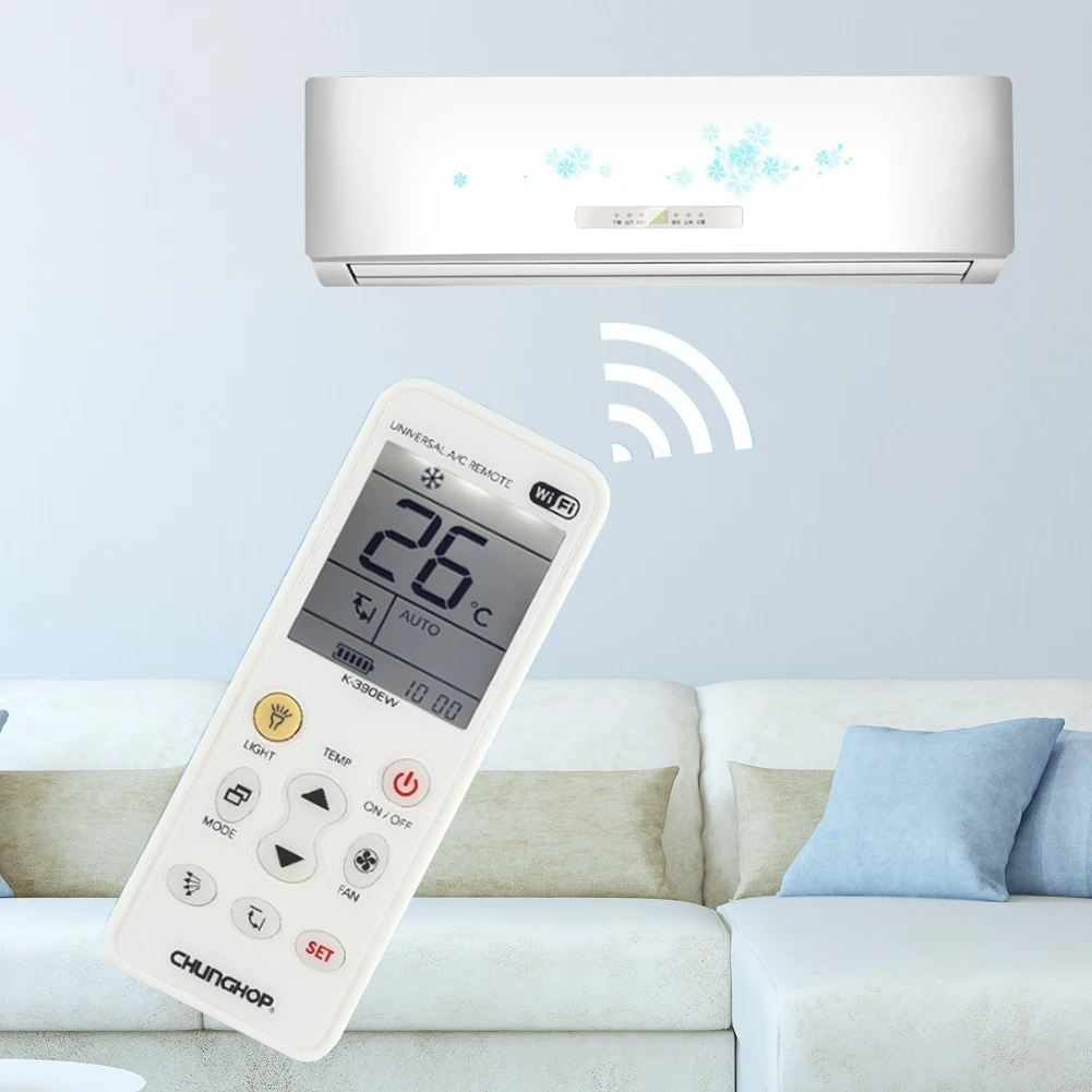 Air Conditioner Remote Control K-390EW Ultra Remotely APP Phone control WiFi Universal For Any air conditioner With base
Air Conditioner Remote Control K-390EW Ultra Remotely APP Phone control WiFi Universal For Any air conditioner With base