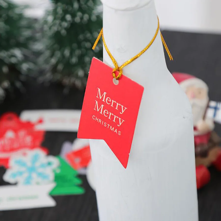 merry christmas paperboard ornaments santa claus christmas gifts