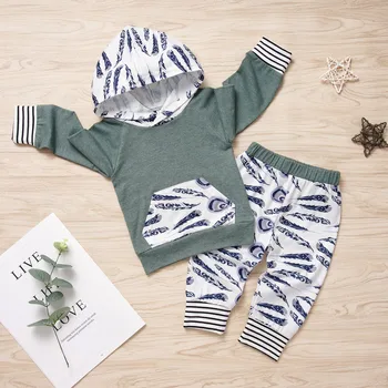 Newborn Baby Boys Girls Feather gray Hooded Tops Striped Pants Clothes Outfits Set Baby's Sets Clothes Costume Outfit Suit
Newborn Baby Boys Girls Feather gray Hooded Tops Striped Pants Clothes Outfits Set Baby's Sets Clothes Costume Outfit Suit