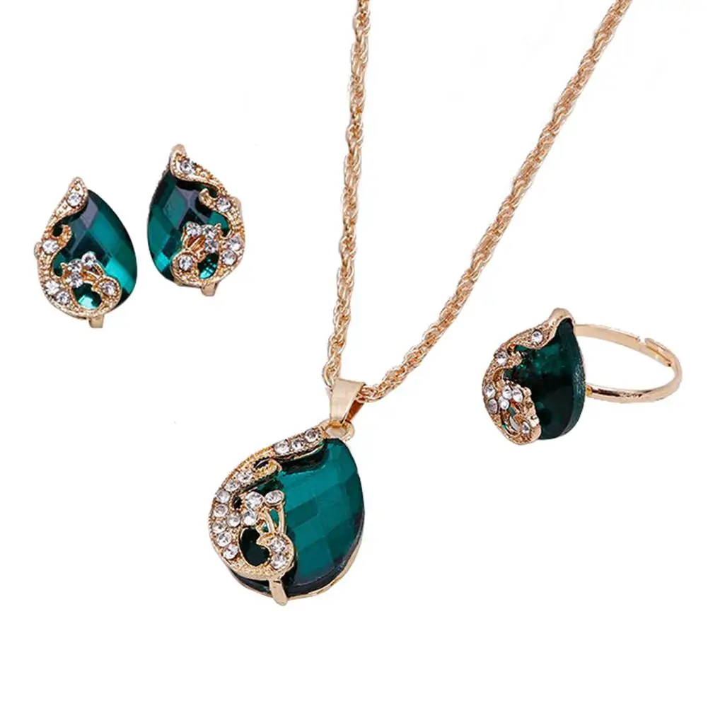 Women Jewelry Set Shiny Water-Drop Shape Rhinestone Necklace Earrings Ring Gift New Chic
Women Jewelry Set Shiny Water-Drop Shape Rhinestone Necklace Earrings Ring Gift New Chic