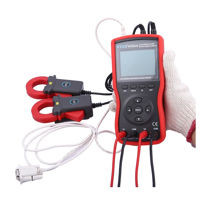 ETCR4200A Full-automatic Intelligent Double Clamp Phase Sequence Meter with RS232 interface Digital Volt-Ampere Meter
ETCR4200A Full-automatic Intelligent Double Clamp Phase Sequence Meter with RS232 interface Digital Volt-Ampere Meter