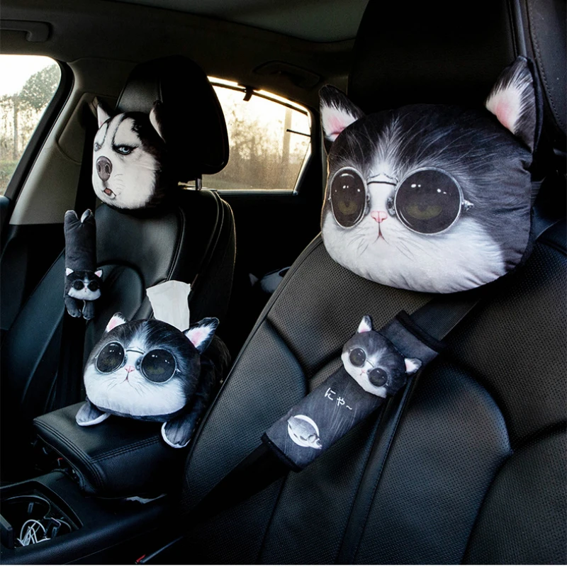 3D Printed Dog Cat Facecar Headrest Pillow and Seat Belts Cover Padding Cute Neck Rest Auto Neck Safety Cushion Husky, Shiba Inu
3D Printed Dog Cat Facecar Headrest Pillow and Seat Belts Cover Padding Cute Neck Rest Auto Neck Safety Cushion Husky, Shiba Inu