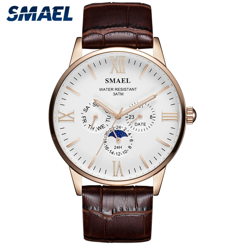 SMAEL Men Watch Multifunction Waterproof Auto Date LED Week Display Quartz Wristwatch Casual Watches Mens SL- 9094
SMAEL Men Watch Multifunction Waterproof Auto Date LED Week Display Quartz Wristwatch Casual Watches Mens SL- 9094