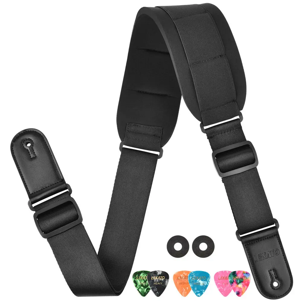 LEKATO Adjustable 42-58" Bass Guitar Strap Holder Belt w/ 3" Soft Sponge Padded or Effective Decompression Padded Guitar Strap
LEKATO Adjustable 42-58" Bass Guitar Strap Holder Belt w/ 3" Soft Sponge Padded or Effective Decompression Padded Guitar Strap