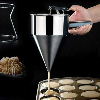 Stainless Steel Donut Cupcake Batter Dispenser Funnel Pancake Maker Helper Rack Spring-loaded Handle AIA99
Stainless Steel Donut Cupcake Batter Dispenser Funnel Pancake Maker Helper Rack Spring-loaded Handle AIA99