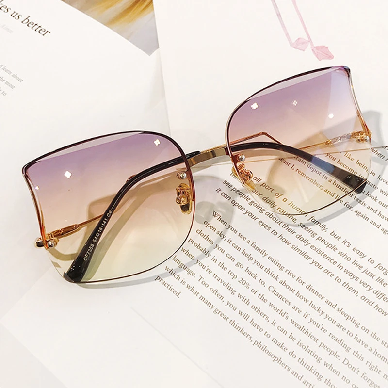 Half Frame Double Color Lens Cat Eye Sunglasses For Women 2020 New Fashion Elegant Gradient Alloy Sun Glasses Female Sexy Shades
Half Frame Double Color Lens Cat Eye Sunglasses For Women 2020 New Fashion Elegant Gradient Alloy Sun Glasses Female Sexy Shades