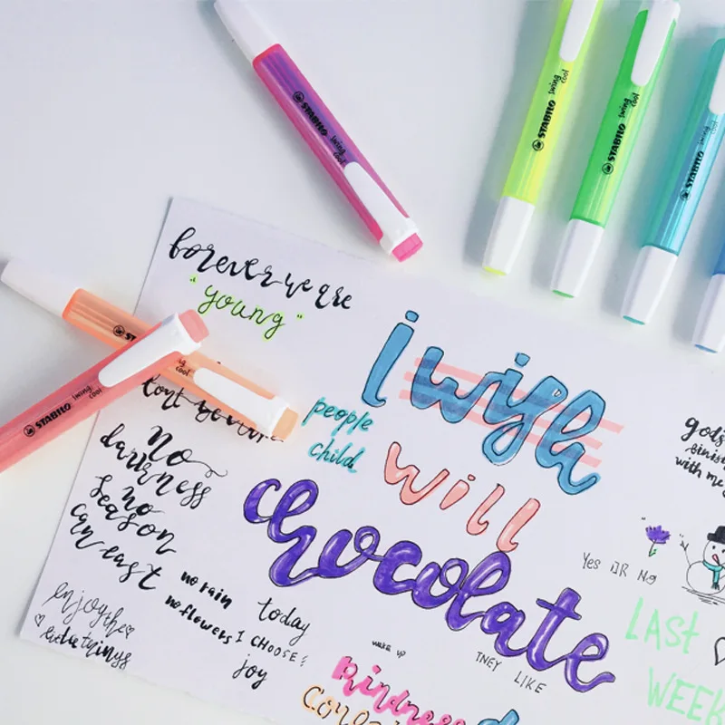 Stabilo Swing Markeerstift 8 Kleuren Pastel Markeerstiften 3mm Dikke Lijn Tekst Marker School Stuff Mini Markers Art Markers Null Aliexpress