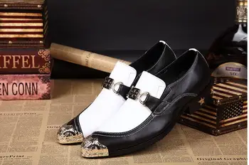 Mens New Genuine Leather Formal Office Party Wedding Slip On Dress black white Iron head Shoes
Mens New Genuine Leather Formal Office Party Wedding Slip On Dress black white Iron head Shoes
