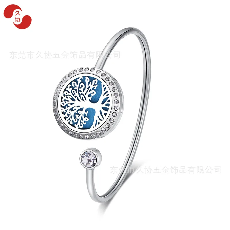 Stainless Steel Perfume Hand Jewelry Lucky Tree Hollow out Pattern Bracelet Titanium Steel Fragrance Essential Oil Bracelet Coup
Stainless Steel Perfume Hand Jewelry Lucky Tree Hollow out Pattern Bracelet Titanium Steel Fragrance Essential Oil Bracelet Coup