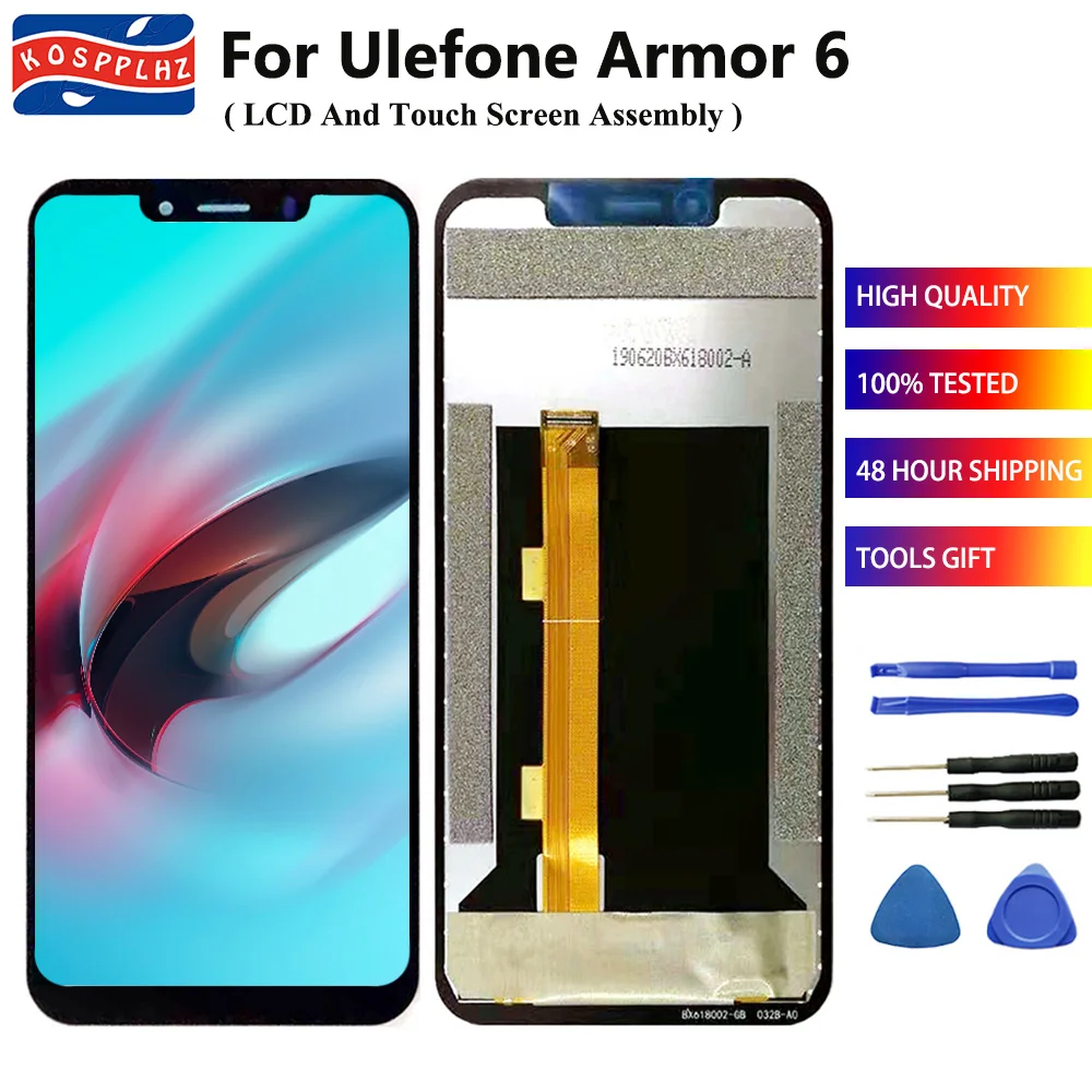 100% Tested 6.2" For Ulefone Armor 6 LCD Display + 1080x2246 Touch Screen Digitizer Assembly Replacement Ulefone Armor6 +Tools
100% Tested 6.2" For Ulefone Armor 6 LCD Display + 1080x2246 Touch Screen Digitizer Assembly Replacement Ulefone Armor6 +Tools