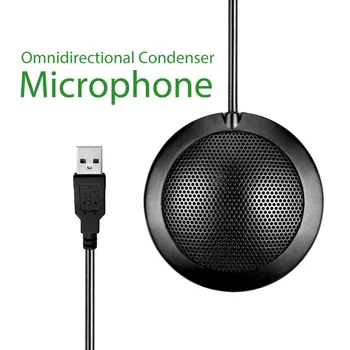 Compatible For PC/Laptop/Windows computer/Mac USB 360 Degree Omnidirectional Condenser Stereo Microphone for Desktop PC/Laptop