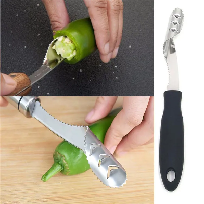 Stainless Steel Bell Pepper core Remover Fruit Kernel Knife Cutter Separator Convenient Kitchen Tools
Stainless Steel Bell Pepper core Remover Fruit Kernel Knife Cutter Separator Convenient Kitchen Tools