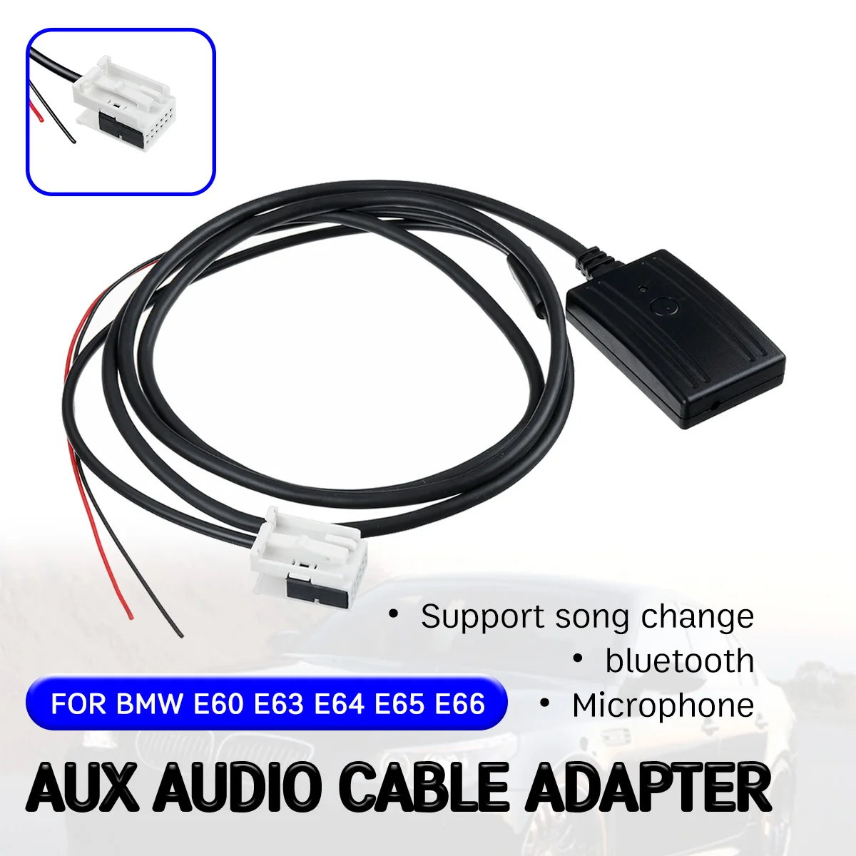 

bluetooth Aux Receiver Cable Adapter for BMW E60 E63 E64 E65 E66 E81 E82 E87 E70 Hands-free Hifi aux module for 12 Pin Head Unit