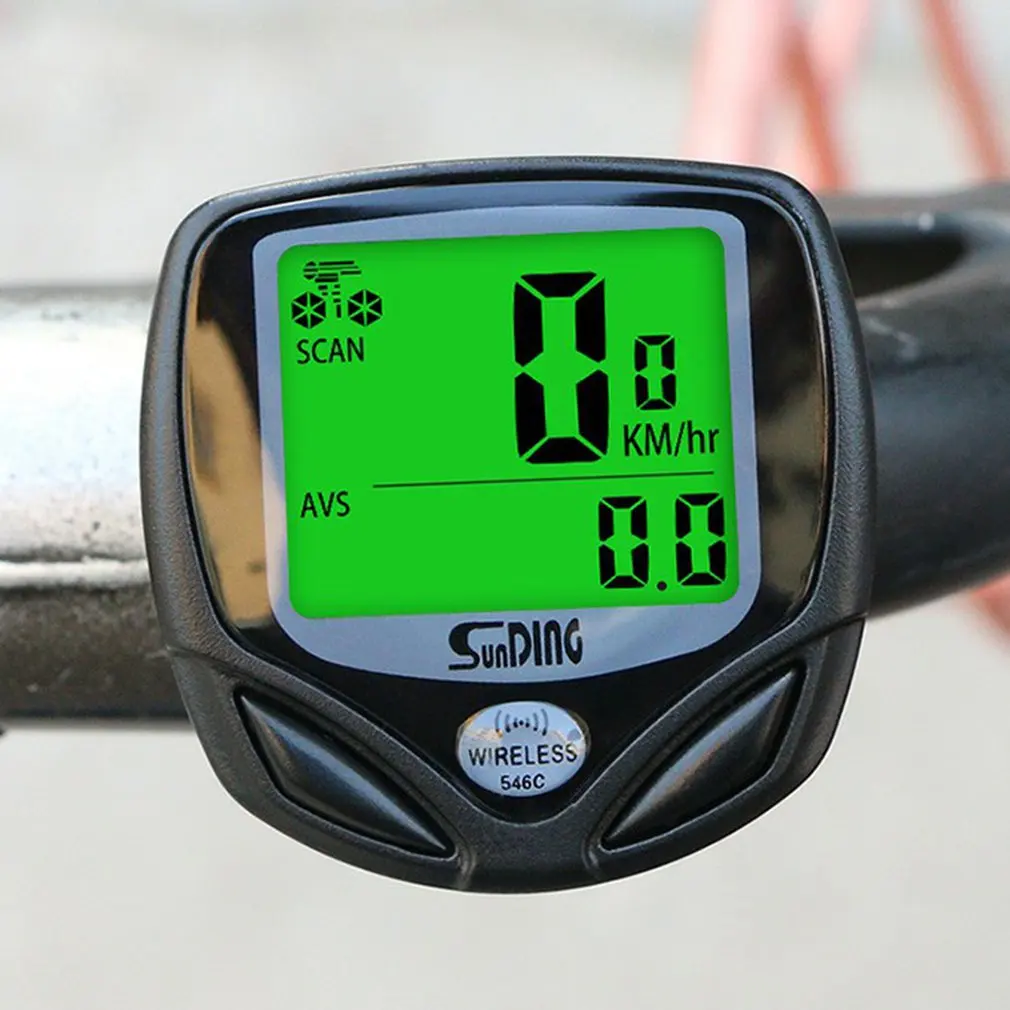 

Sunding SD-546C Bike Computer Cycling Computers Bicycle Speedometer Wireless Waterproof Stopwatch Odometer LCD Backlight Black