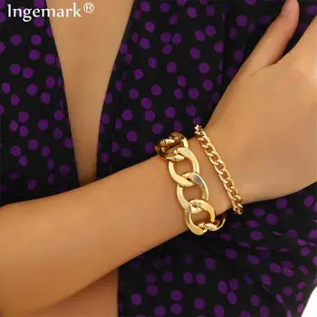 Ingemark 2 Pcs/Set Snake Lock Chain Bracelets Bangles Armband Femme Accesory Mujer Punk Thick Chain Bracelet Couple Jewelry 2019
Ingemark 2 Pcs/Set Snake Lock Chain Bracelets Bangles Armband Femme Accesory Mujer Punk Thick Chain Bracelet Couple Jewelry 2019
