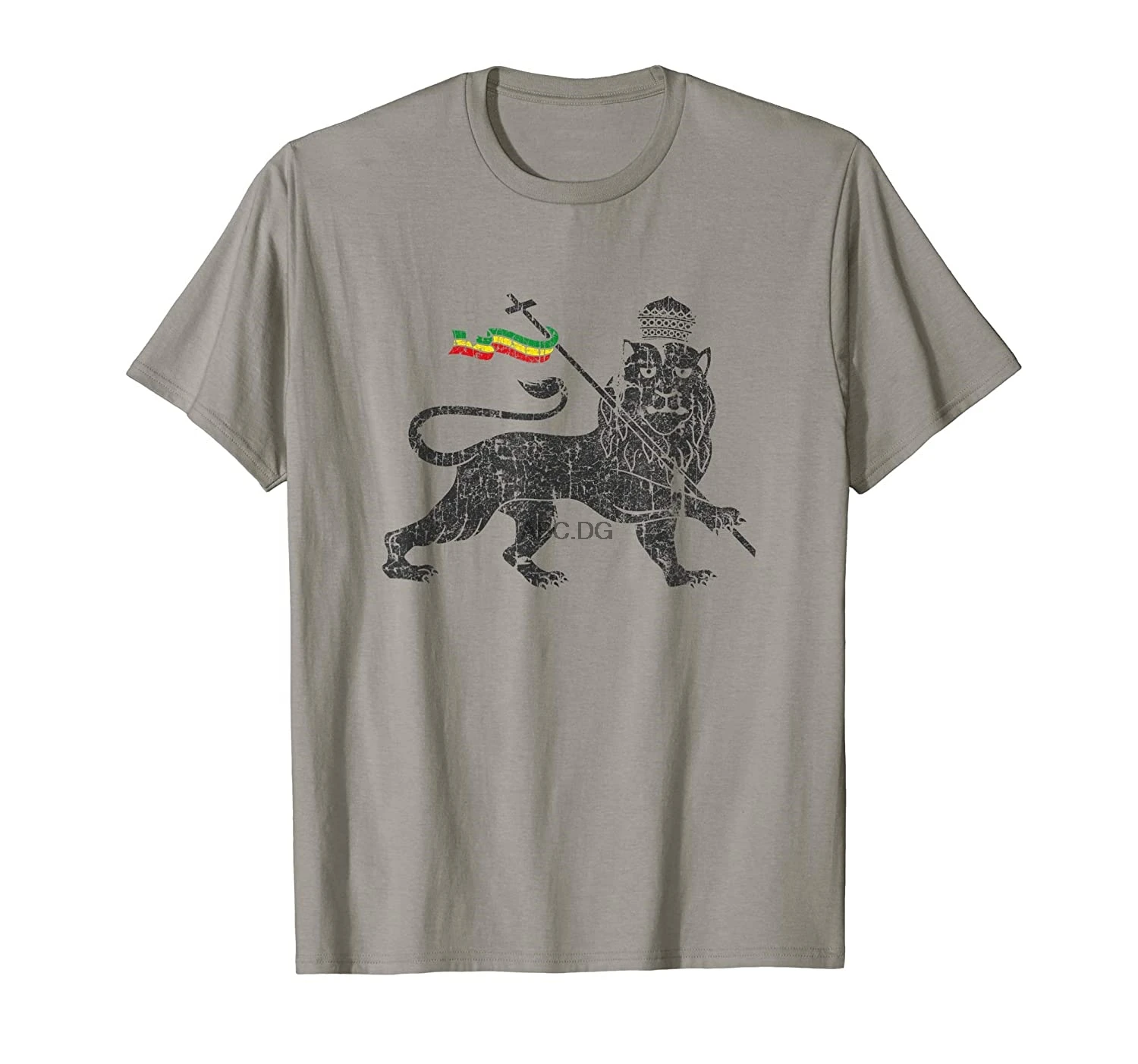 Ретро Rastafari футболка с изображением Льва Джуды потертый раста Эфиопия флаг