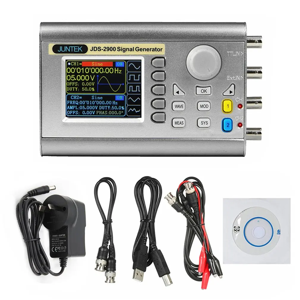 JDS2900-60M 60MHZ Signal Generator Digital Control Dual-channel DDS Function Signal Generator Frequency Meter Arbitrary Wave
JDS2900-60M 60MHZ Signal Generator Digital Control Dual-channel DDS Function Signal Generator Frequency Meter Arbitrary Wave