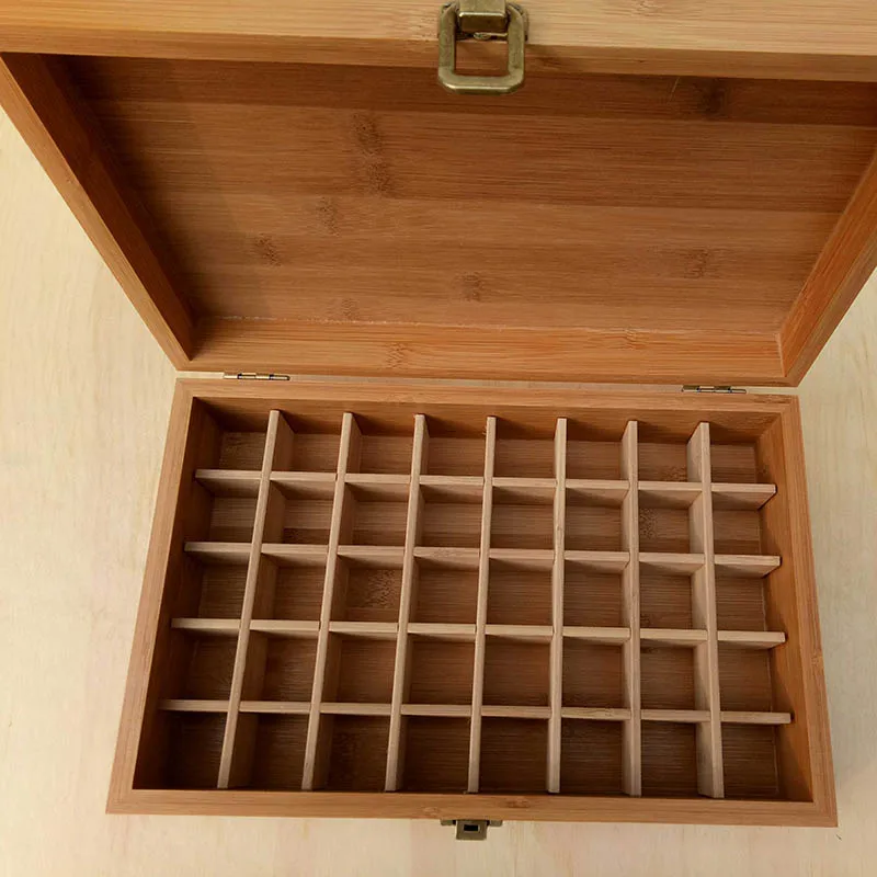 Коробка для эфирных масел из бамбука с 40 ячейками защитный деревянный чехол