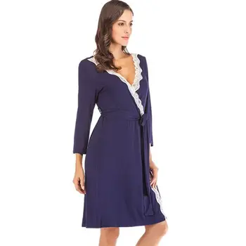 Women Sexy Lace Edge Lace-Up Bathrobe Deep V Bathrobe Nightdress Home Wear Dress
Women Sexy Lace Edge Lace-Up Bathrobe Deep V Bathrobe Nightdress Home Wear Dress