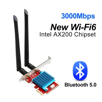 3000Mbps Wifi 6 Adapter AX200 Wifi Antenna Dual Band 2.4G 5Ghz Wifi Network Card Bluetooth 5.0 PCIE 802.11ax ac Wi fi For Gaming
3000Mbps Wifi 6 Adapter AX200 Wifi Antenna Dual Band 2.4G 5Ghz Wifi Network Card Bluetooth 5.0 PCIE 802.11ax ac Wi fi For Gaming