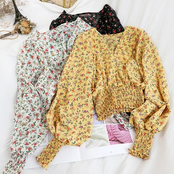 Women Print V-Neck Blouses Fashion Short Style Female Spring Chiffon Shirt Blouses Puff Sleeves Sweet Floral Shirts Blusas Mujer
Women Print V-Neck Blouses Fashion Short Style Female Spring Chiffon Shirt Blouses Puff Sleeves Sweet Floral Shirts Blusas Mujer