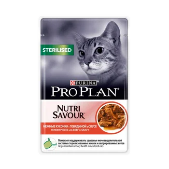 Влажный корм Purina Pro Plan для стерилизованных кошек и кастрированных котов, говядина в соусе, пауч, 85 г
Влажный корм Purina Pro Plan для стерилизованных кошек и кастрированных котов, говядина в соусе, пауч, 85 г