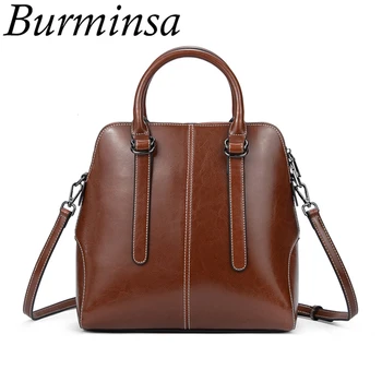 Burminsa Vintage Shell Women Genuine Leather Handbags Korean Style Large Capacity Oil Wax Ladies Shoulder Messenger Bags 2020
Burminsa Vintage Shell Women Genuine Leather Handbags Korean Style Large Capacity Oil Wax Ladies Shoulder Messenger Bags 2020