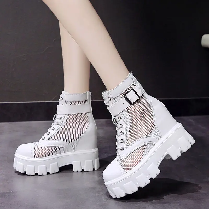 2020 Autumn Womens Breathable Mesh Platform Boots Fashion Height Increasing Ankle Boots Woman Thick Bottom Casual Shoes M4-58
2020 Autumn Womens Breathable Mesh Platform Boots Fashion Height Increasing Ankle Boots Woman Thick Bottom Casual Shoes M4-58
