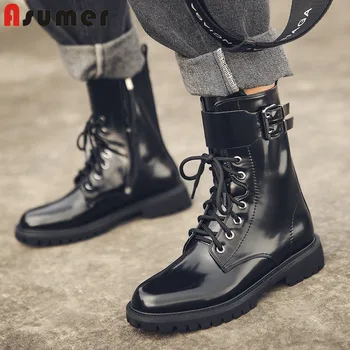 ASUMER genuine leather shoes 2020 women ankle boots buckle lace up low heel casual shoes comfortable short boots female
ASUMER genuine leather shoes 2020 women ankle boots buckle lace up low heel casual shoes comfortable short boots female