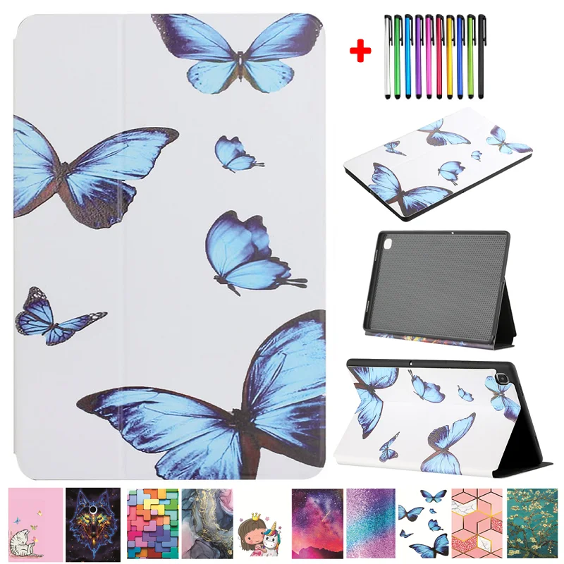 Shockproof Tablet Case Painted Cat Butterfly Coque Cover For Samsung Galaxy Tab E 9.6 SM-T560 T561 Leather Soft TPU Funda | Компьютеры и
