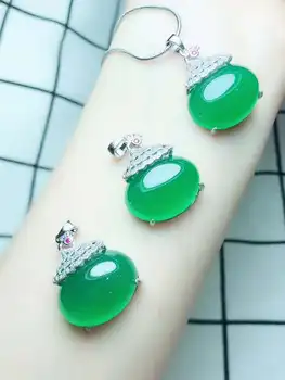 925 Silver Natural Emerald Agate Pendant Woman Send Friends Bring Your Own
925 Silver Natural Emerald Agate Pendant Woman Send Friends Bring Your Own