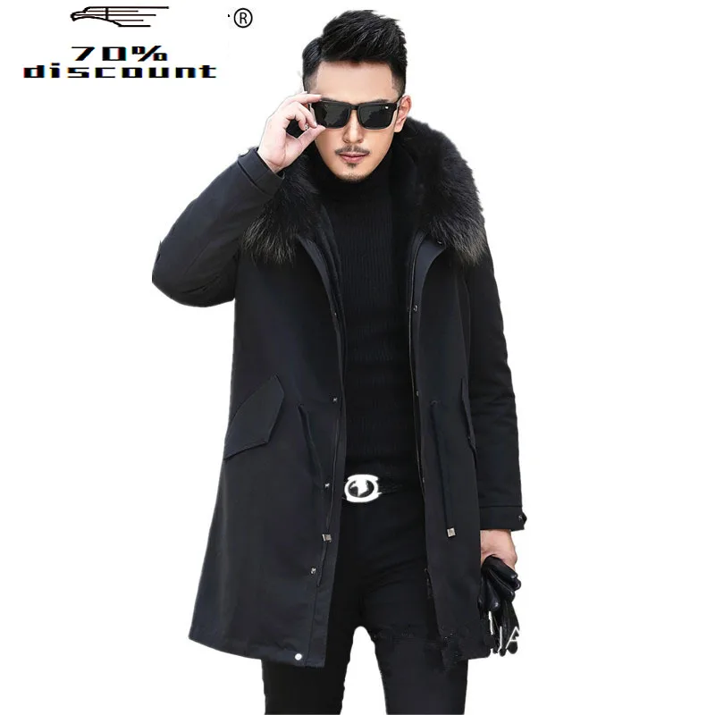 Winter Jacket Men Real Pure Natural Fur Jacket Men Real Raccoon Fur Collar Parka Male 200%Wool Liner Coat
Winter Jacket Men Real Pure Natural Fur Jacket Men Real Raccoon Fur Collar Parka Male 200%Wool Liner Coat