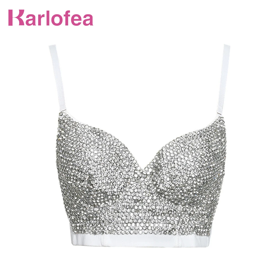 Karlofea Luxury Stage Wear Cropped Top Bra Glitter Rhinestone Diamonds Push Up Bustier Top Fashion New Club Party Celebrity Wear
Karlofea Luxury Stage Wear Cropped Top Bra Glitter Rhinestone Diamonds Push Up Bustier Top Fashion New Club Party Celebrity Wear