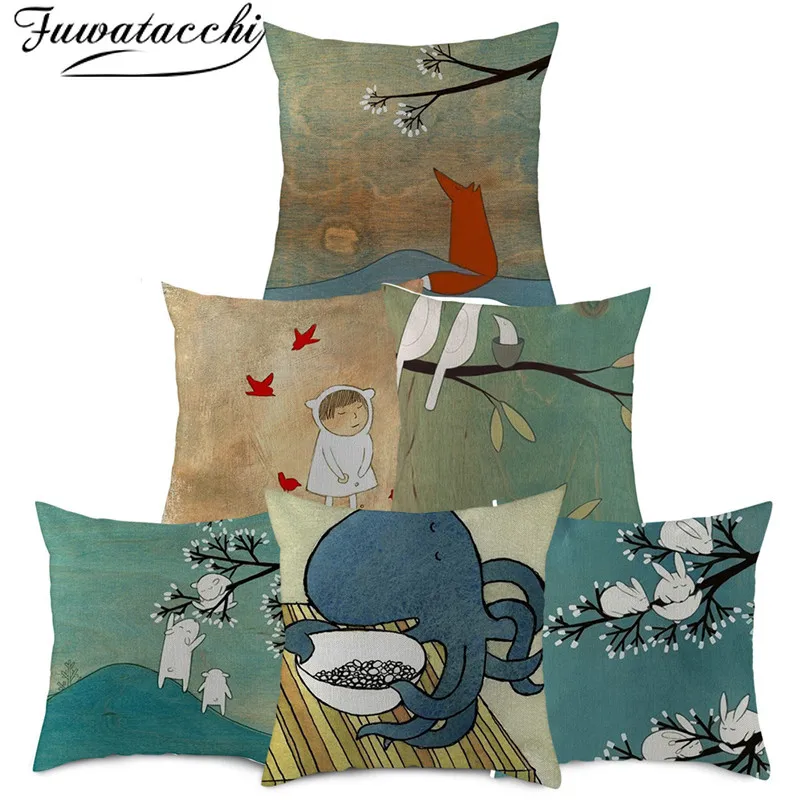 Fuwatacchi Mouse Linen Cushion Cover Natural Scenery Owl Fox Pillow Cover for Home Chair Sofa Decorative Pillowcases 45x45 Cm
Fuwatacchi Mouse Linen Cushion Cover Natural Scenery Owl Fox Pillow Cover for Home Chair Sofa Decorative Pillowcases 45x45 Cm