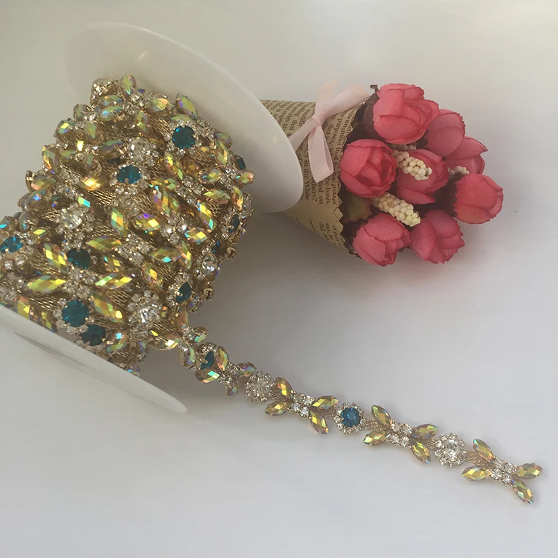 5/10Yards Crystal Rhinestone Trim Sewing Colorful Beaded Applique DIY Rhinestone Craft For Wedding Sash
5/10Yards Crystal Rhinestone Trim Sewing Colorful Beaded Applique DIY Rhinestone Craft For Wedding Sash