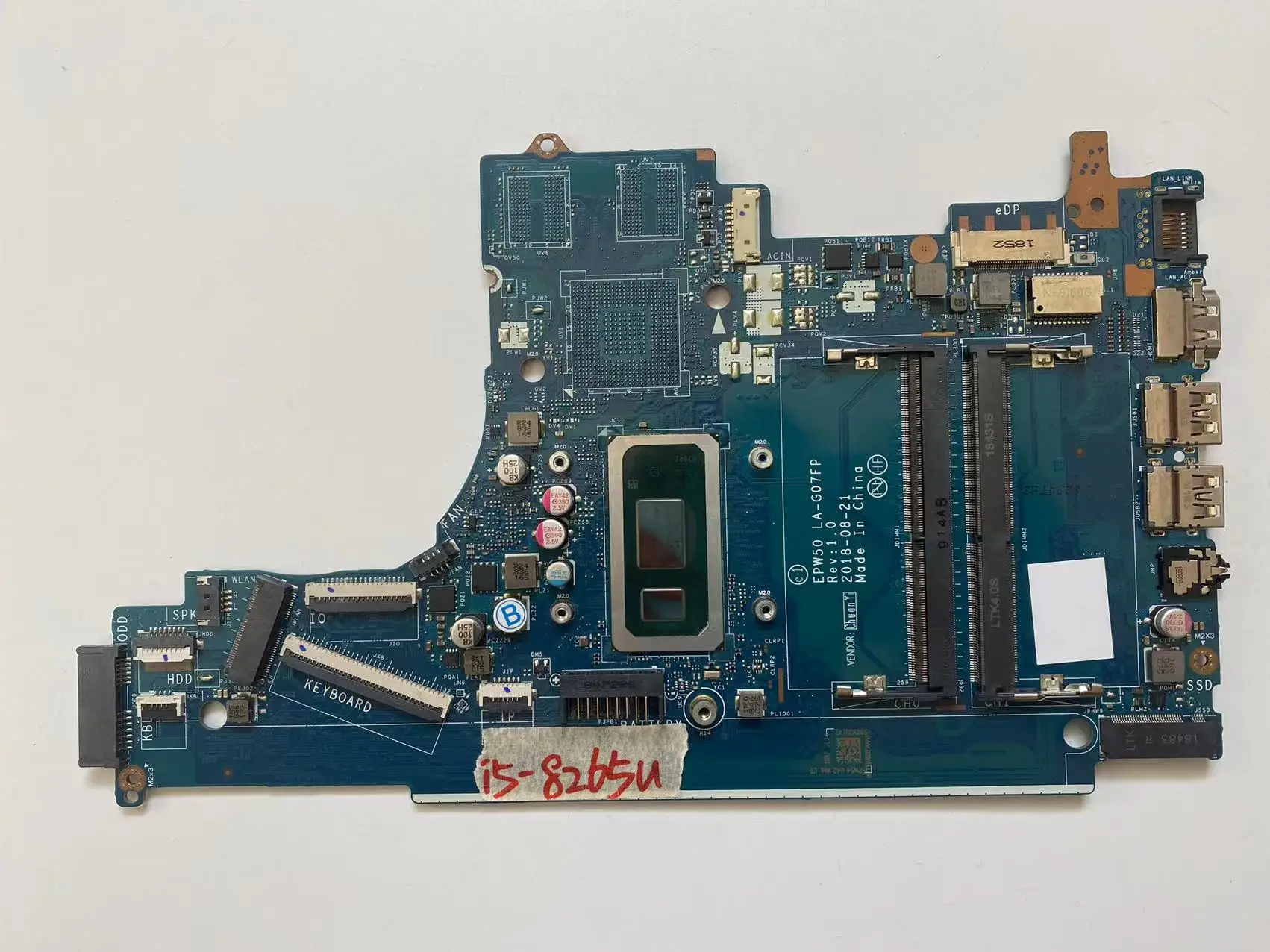 Материнская плата для ноутбука HP 250 G7 с процессором I5-8265 полностью протестирована