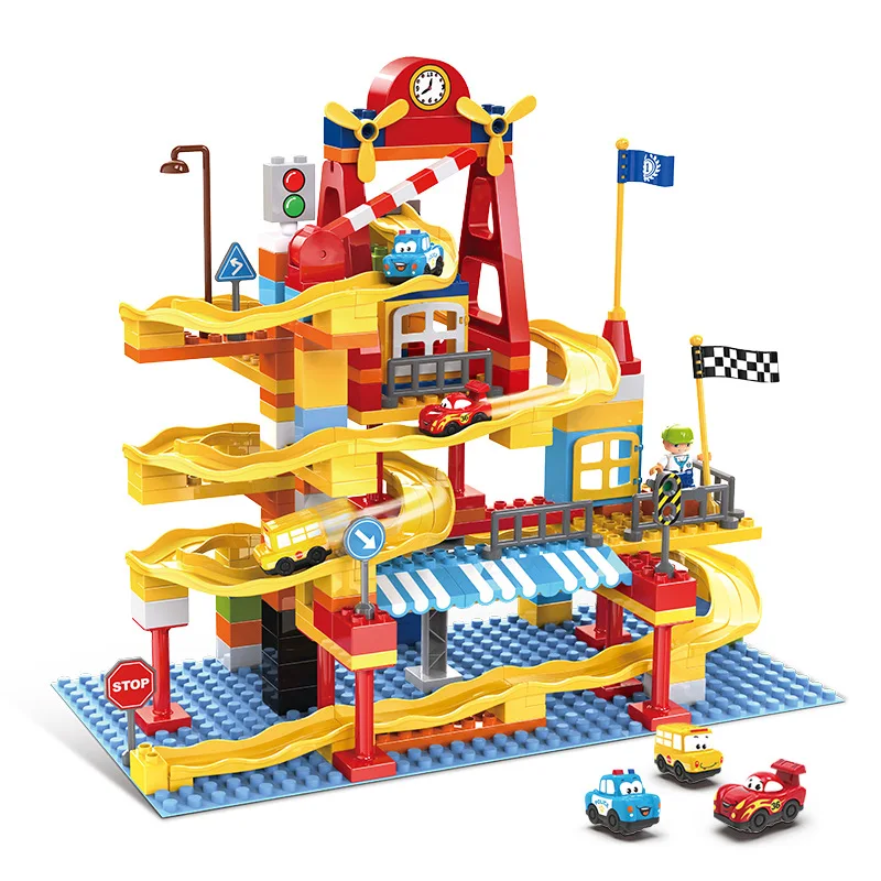 QWZ Compatible Legoingly Duploed Large Bricks Racing Trail Car Funnel Slide Building Blocks Toys for Children christmas Gifts
QWZ Compatible Legoingly Duploed Large Bricks Racing Trail Car Funnel Slide Building Blocks Toys for Children christmas Gifts