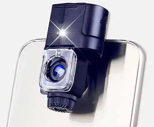 Magnifying glass led with lamp 90 times mobile phone microscope portable white light purple light identification tool
Magnifying glass led with lamp 90 times mobile phone microscope portable white light purple light identification tool