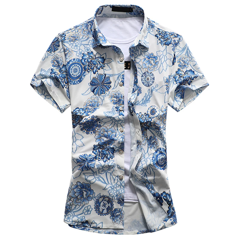 Blue Floral Pattern Streetwear Pубашка Short Sleeve Shirt Men Summer New High Quality Fashion Luxury Slim Camisa Masculina M-7XL
Blue Floral Pattern Streetwear Pубашка Short Sleeve Shirt Men Summer New High Quality Fashion Luxury Slim Camisa Masculina M-7XL