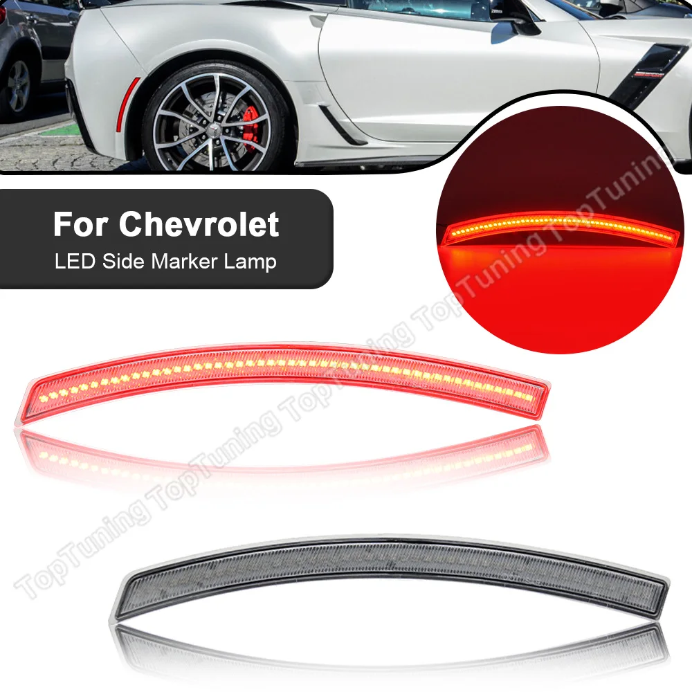 2X Smoked /Clear Lens Red LED Side Marker Light Car Rear Fender Lamp For Chevrolet Corvette C7 2014 2015 2016 2017 2018 2019 
2X Smoked /Clear Lens Red LED Side Marker Light Car Rear Fender Lamp For Chevrolet Corvette C7 2014 2015 2016 2017 2018 2019